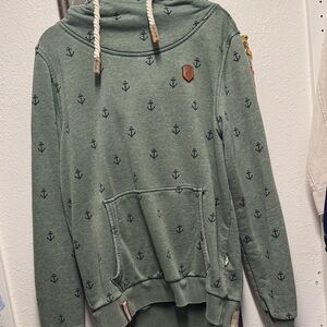 Naketano Green Anchor Print Hoodie
